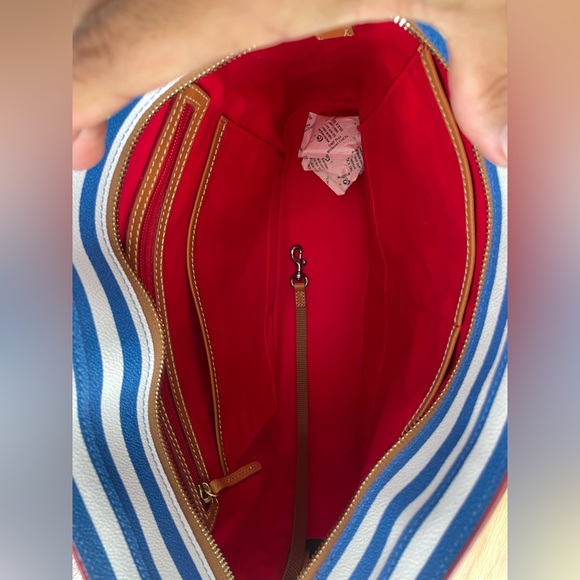 Dooney & Bourke Blue & White Stripe Tote NWT 2023 NEW with certificate - Picture 8 of 16